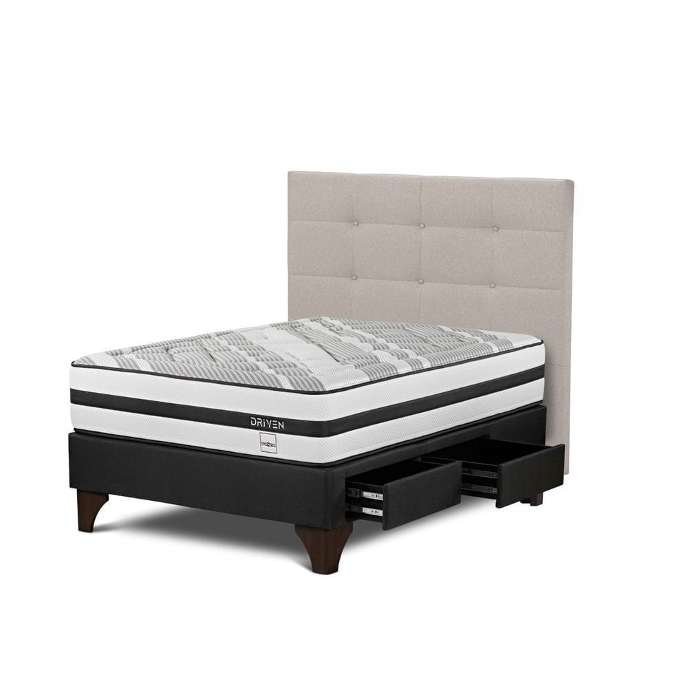 DORMITORIO EUROPEO CON CAJONES ROSEN DRIVEN 2 PLAZAS ISSEY NIEBLA - 2