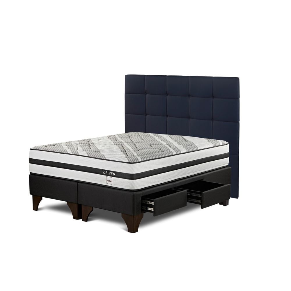 DORMITORIO EUROPEO CON CAJONES ROSEN DRIVEN QUEEN ISSEY AZUL - 2