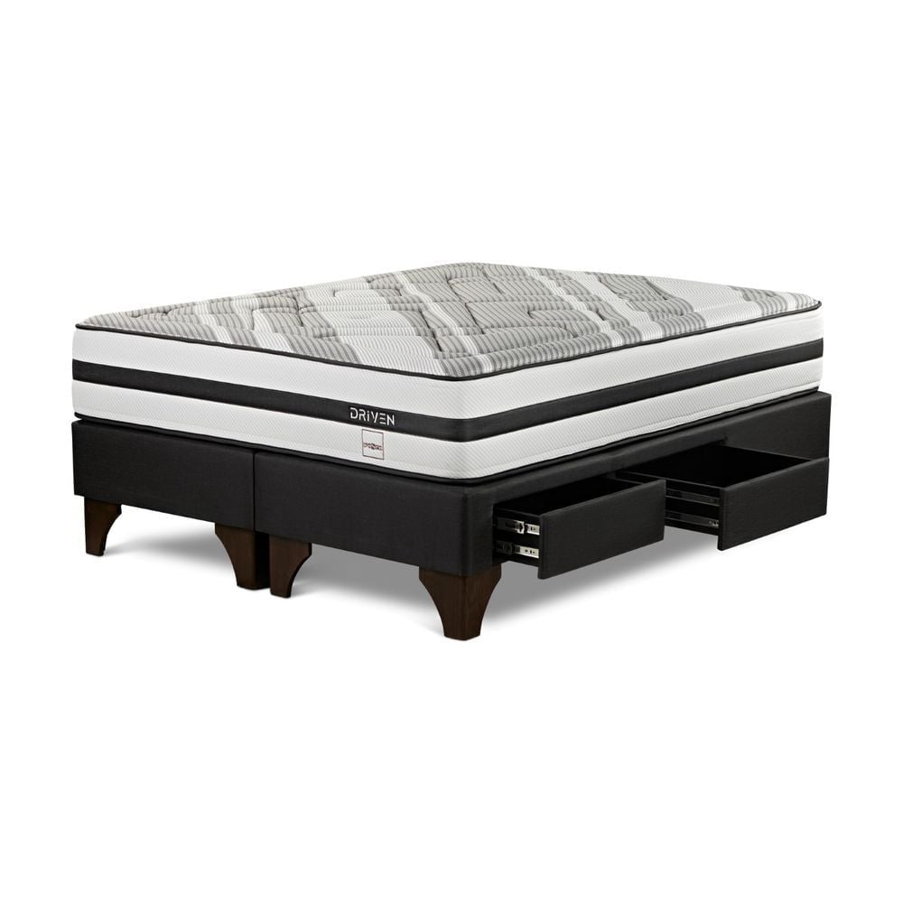 DORMITORIO EUROPEO CON CAJONES ROSEN DRIVEN KING ISSEY GRAFITO - 3