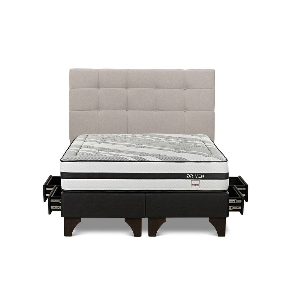 DORMITORIO EUROPEO CON CAJONES ROSEN DRIVEN KING ISSEY NIEBLA - 1