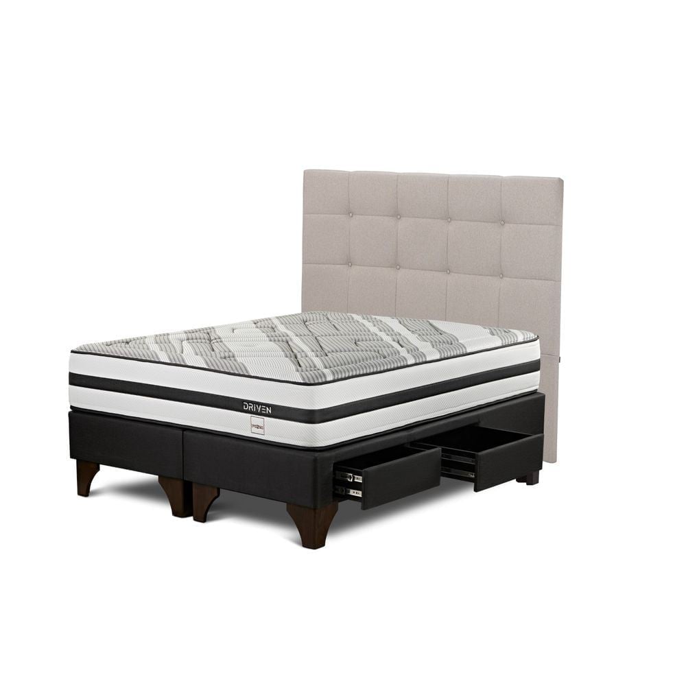 DORMITORIO EUROPEO CON CAJONES ROSEN DRIVEN KING ISSEY NIEBLA - 2