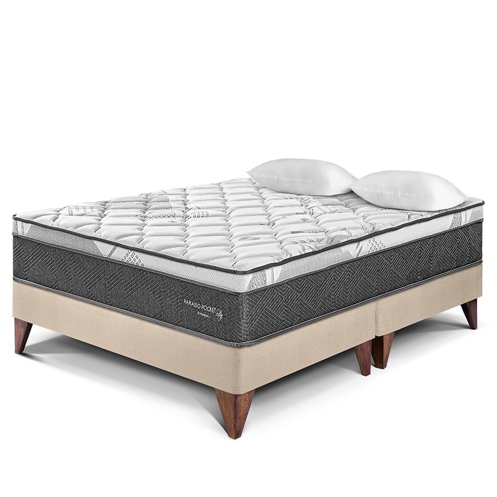 CAMA EUROPEA PARAÍSO POCKET STAR QUEEN CHAMPAGNE - 1