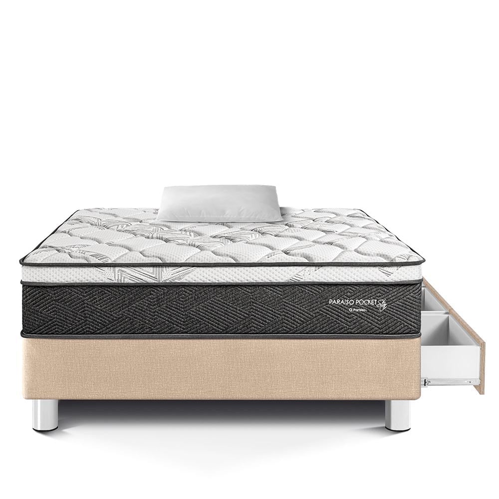 CAMA AMERICANA PARAÍSO CON CAJONES POCKET STAR 1.5 PLAZAS CHAMPAGNE - 3