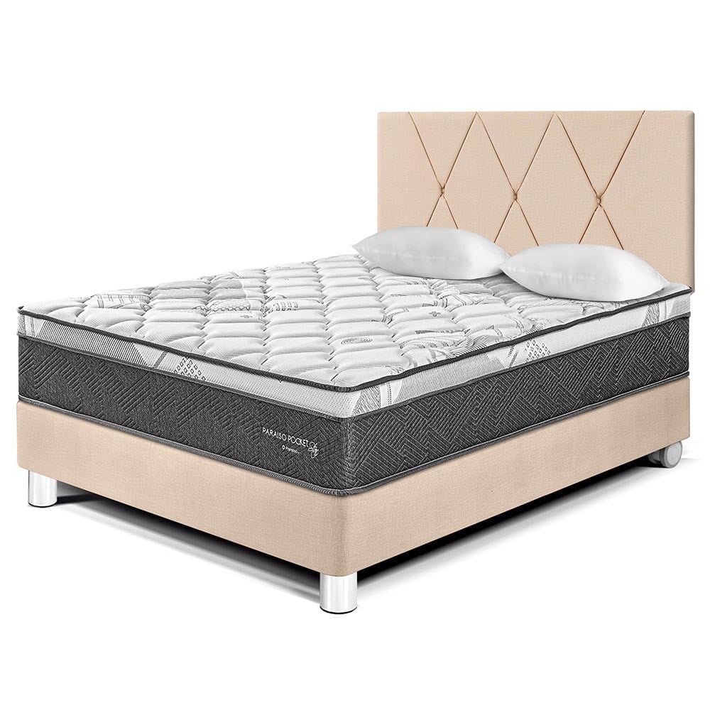 DORMITORIO AMERICANO PARAÍSO POCKET STAR 2 PLAZAS CHAMPAGNE + CABECERA LOFT - 1