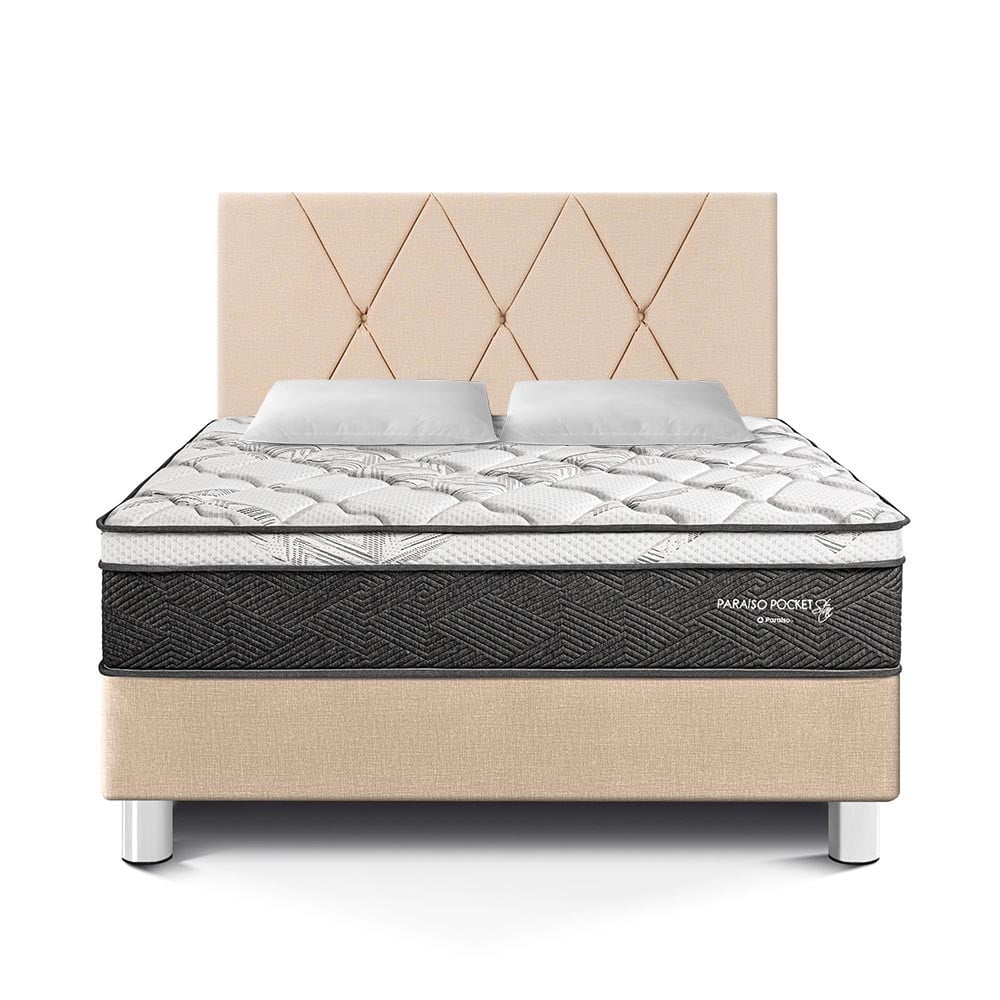 DORMITORIO AMERICANO PARAÍSO POCKET STAR 2 PLAZAS CHAMPAGNE + CABECERA LOFT - 3