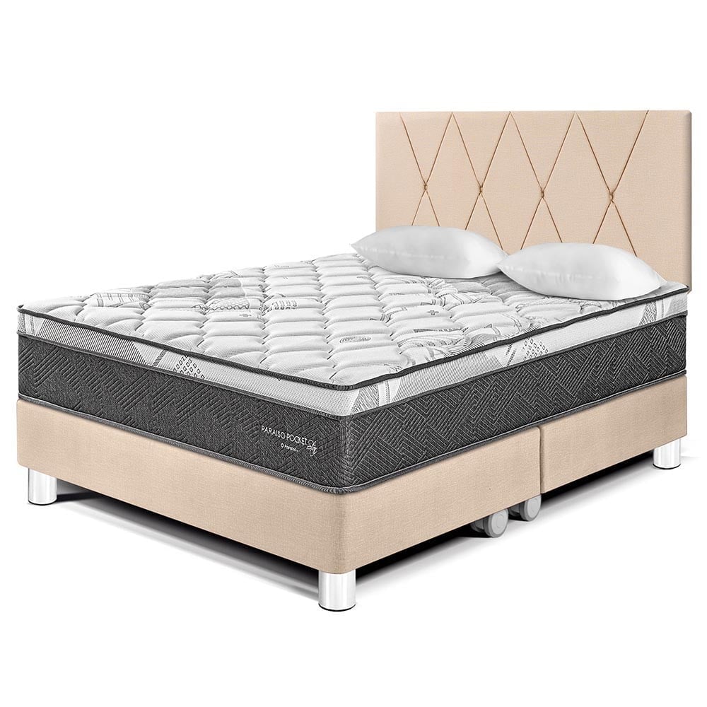 DORMITORIO AMERICANO PARAÍSO POCKET STAR QUEEN CHAMPAGNE + CABECERA LOFT - 1