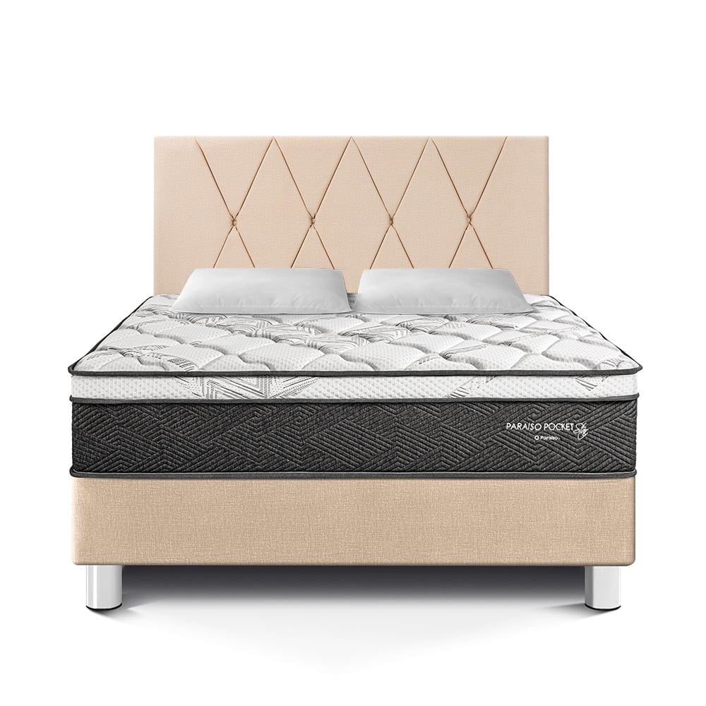 DORMITORIO AMERICANO PARAÍSO POCKET STAR QUEEN CHAMPAGNE + CABECERA LOFT - 3