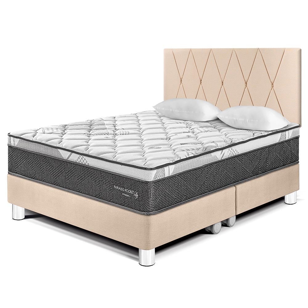 DORMITORIO AMERICANO PARAÍSO POCKET STAR KING CHAMPAGNE + CABECERA LOFT - 1
