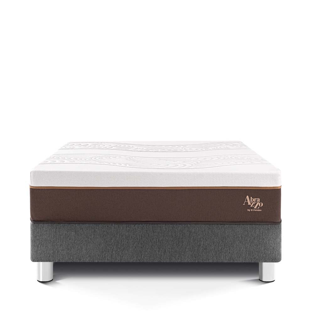 CAMA PARAÍSO ROYAL ABRAZZO 2 PLAZAS GRIS + 2 ALMOHADAS VISCOELÁSTICAS - 3