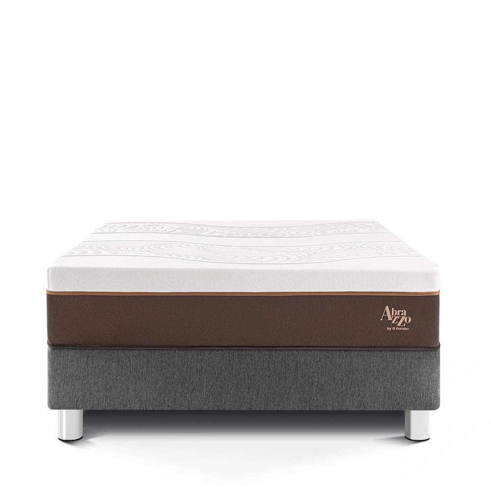 CAMA PARAÍSO ROYAL ABRAZZO 2 PLAZAS GRIS + 2 ALMOHADAS VISCOELÁSTICAS - 3