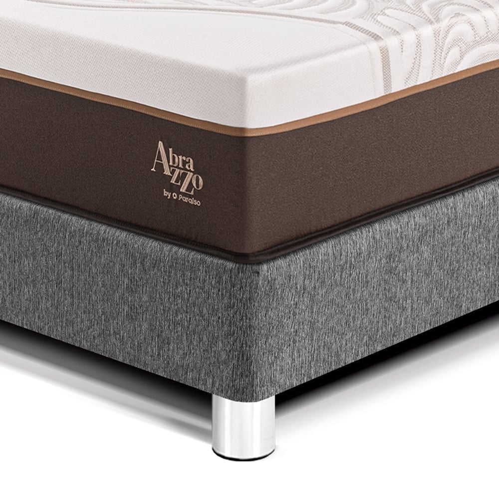 CAMA PARAÍSO ROYAL ABRAZZO QUEEN GRIS + 2 ALMOHADAS VISCOELÁSTICAS - 2