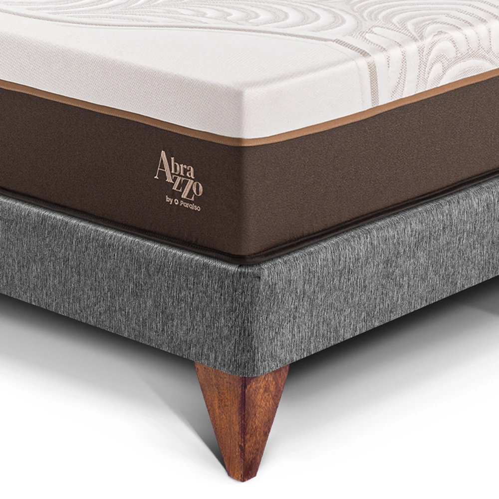 CAMA EUROPEA PARAÍSO ROYAL ABRAZZO 1.5 PLAZAS GRIS + 1 ALMOHADA VISCOELÁSTICA - 2