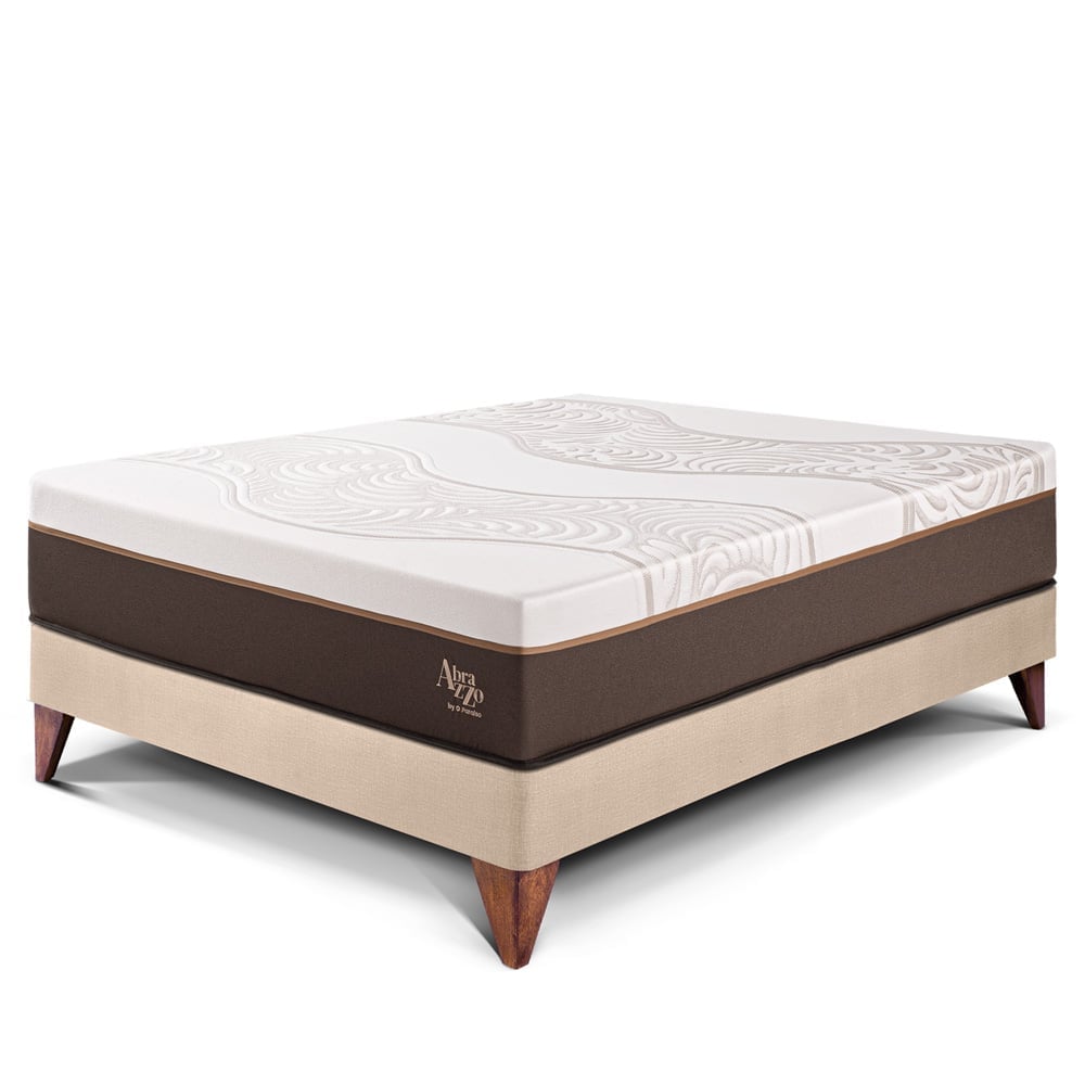 CAMA EUROPEA PARAÍSO ROYAL ABRAZZO 1.5 PLAZAS CHAMPAGNE + 1 ALMOHADA VISCOELÁSTICA - 1