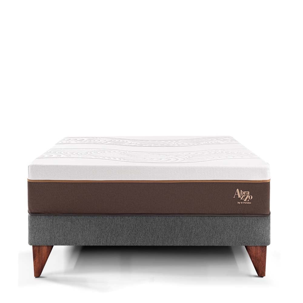 CAMA EUROPEA PARAÍSO ROYAL ABRAZZO 2 PLAZAS GRIS + 2 ALMOHADAS VISCOELÁSTICAS - 3
