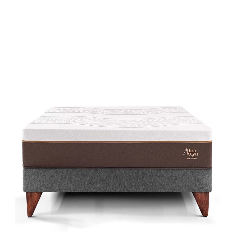 CAMA EUROPEA PARAÍSO ROYAL ABRAZZO QUEEN GRIS + 2 ALMOHADAS VISCOELÁSTICAS - 3