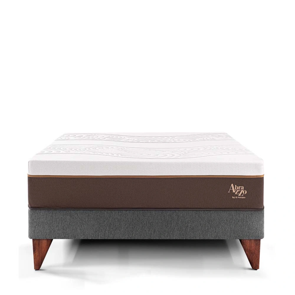 CAMA EUROPEA PARAÍSO ROYAL ABRAZZO QUEEN GRIS + 2 ALMOHADAS VISCOELÁSTICAS - 3