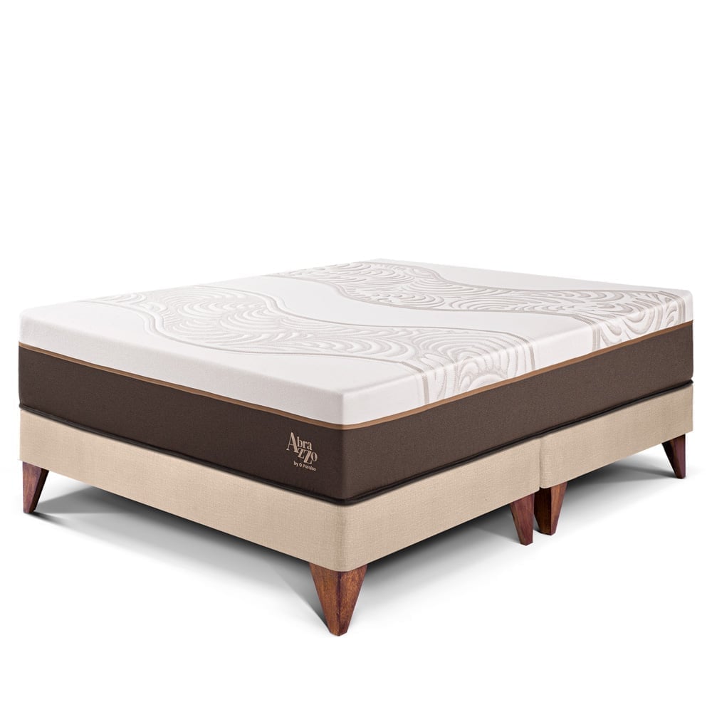 CAMA EUROPEA PARAÍSO ROYAL ABRAZZO QUEEN CHAMPAGNE + 2 ALMOHADAS VISCOELÁSTICAS - 1