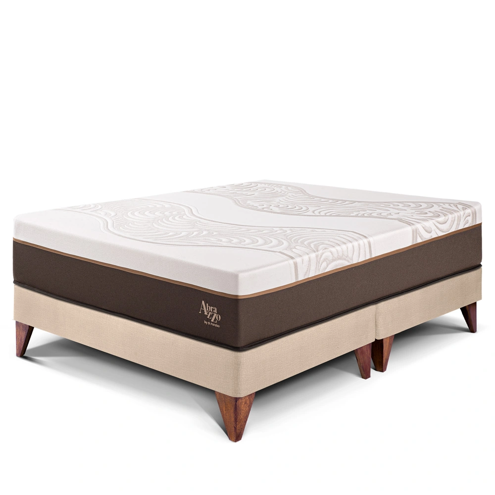 CAMA EUROPEA PARAÍSO ROYAL ABRAZZO QUEEN CHAMPAGNE + 2 ALMOHADAS VISCOELÁSTICAS - 1