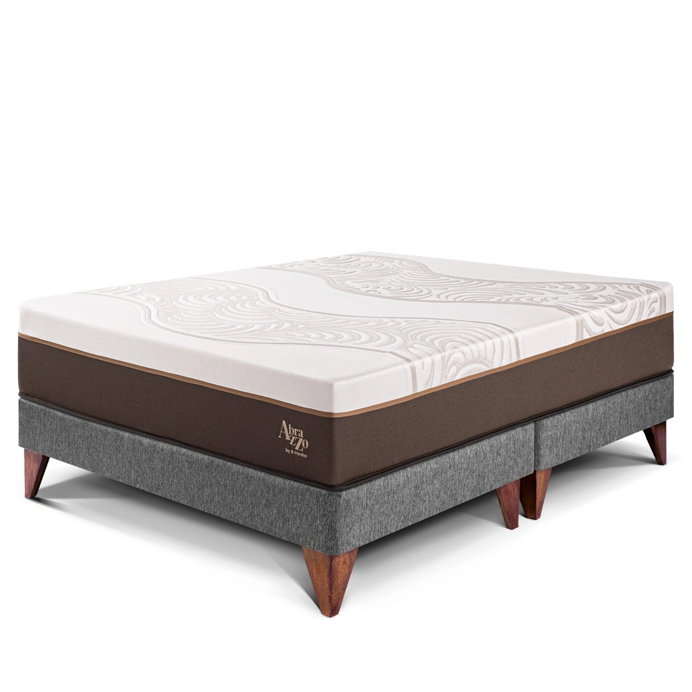 CAMA EUROPEA PARAÍSO ROYAL ABRAZZO KING GRIS + 2 ALMOHADAS VISCOELÁSTICAS - 1