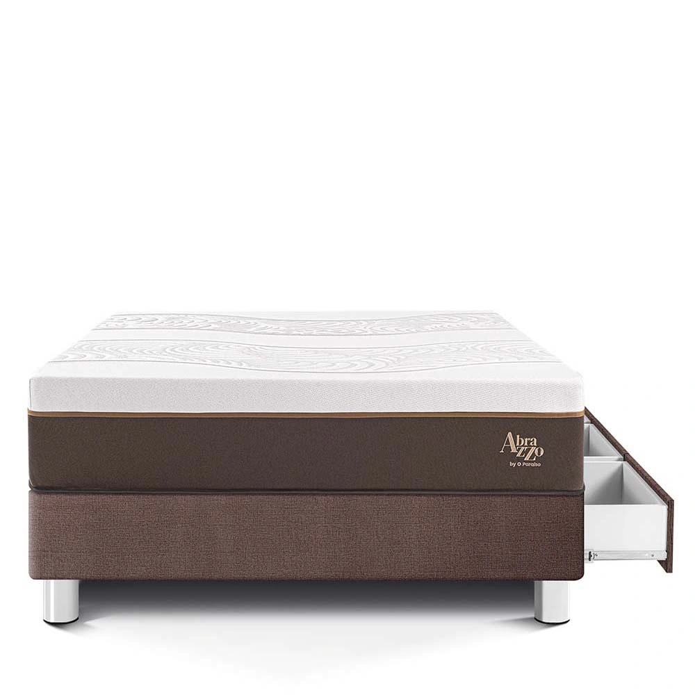 CAMA CON CAJONES PARAÍSO ROYAL ABRAZZO 1.5 PLAZAS CHOCOLATE + 1 ALMOHADA VISCOELÁSTICA - 3