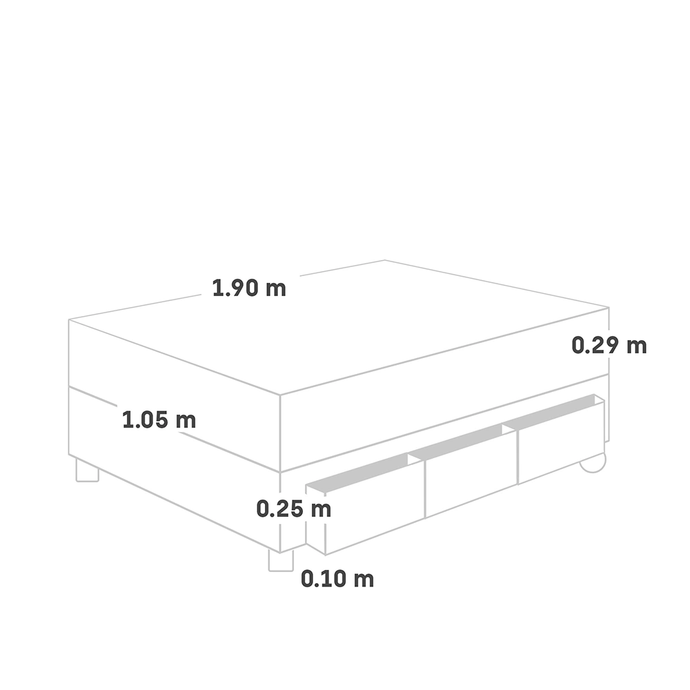 CAMA CON CAJONES PARAÍSO ROYAL ABRAZZO 1.5 PLAZAS CHOCOLATE + 1 ALMOHADA VISCOELÁSTICA - 5