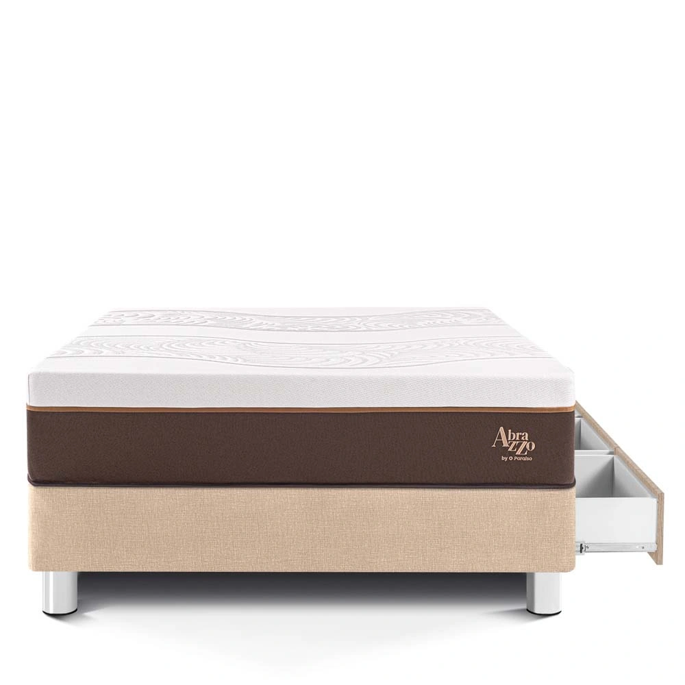 CAMA CON CAJONES PARAÍSO ROYAL ABRAZZO 1.5 PLAZAS CHAMPAGNE + 1 ALMOHADA VISCOELÁSTICA - 3