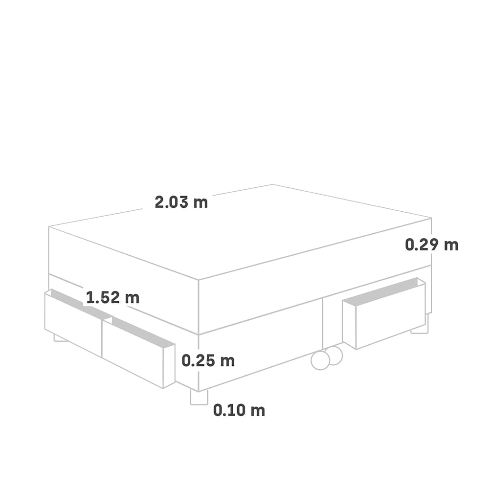 CAMA CON CAJONES PARAÍSO ROYAL ABRAZZO QUEEN CHAMPAGNE + 2 ALMOHADAS VISCOELÁSTICAS - 5