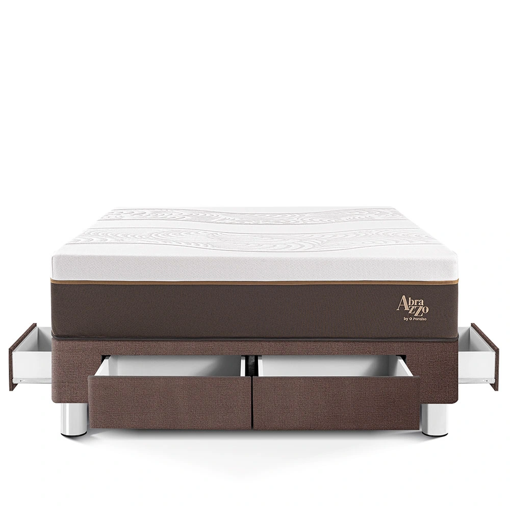 CAMA CON CAJONES PARAÍSO ROYAL ABRAZZO KING CHOCOLATE + 2 ALMOHADAS VISCOELÁSTICAS - 3
