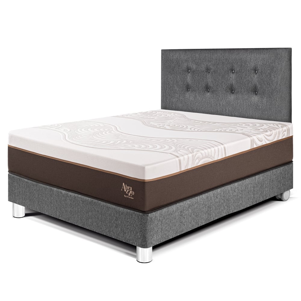 DORMITORIO PARAÍSO ROYAL ABRAZZO 1.5 PLAZAS GRIS + 1 ALMOHADA VISCOELÁSTICA - 1