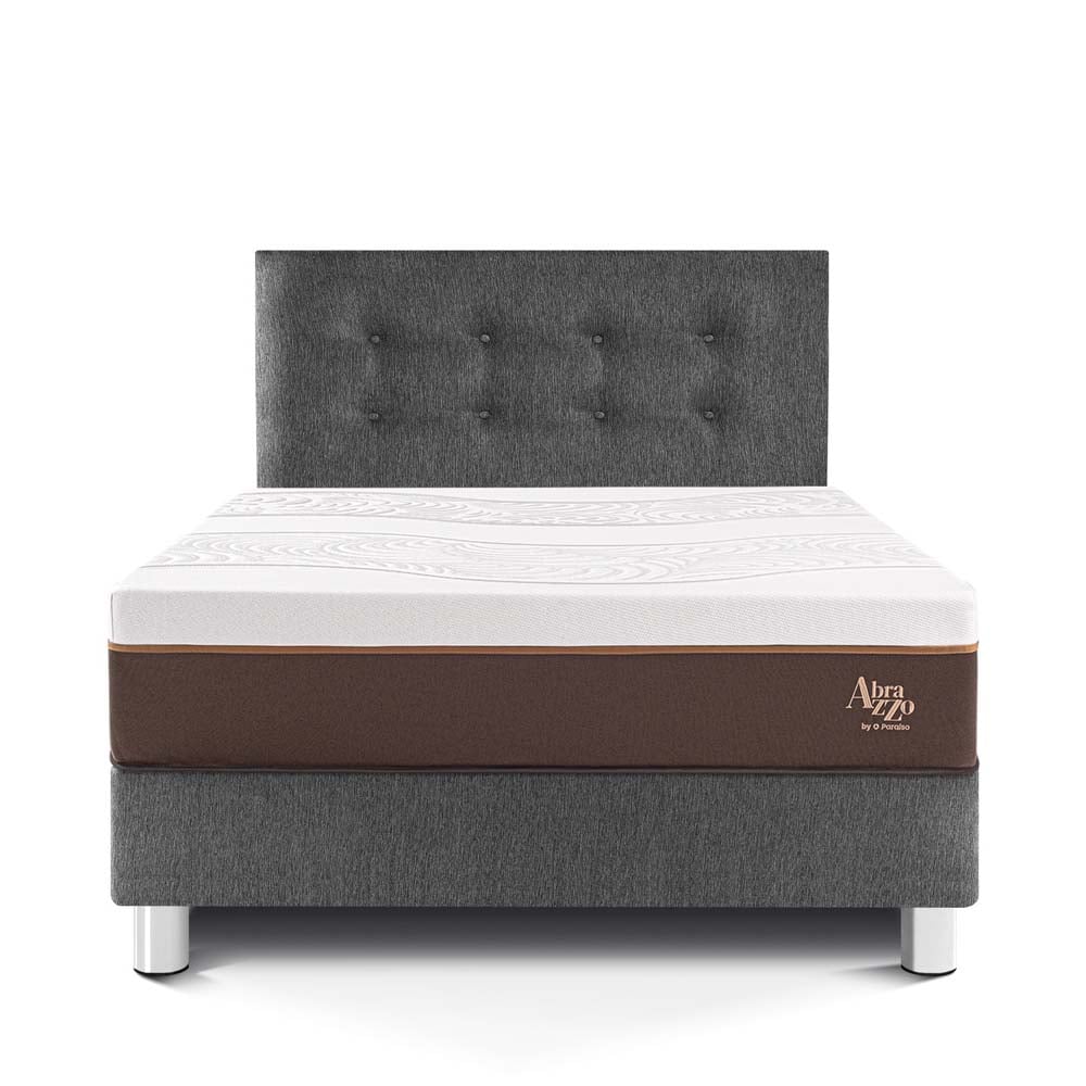 DORMITORIO PARAÍSO ROYAL ABRAZZO 1.5 PLAZAS GRIS + 1 ALMOHADA VISCOELÁSTICA - 3