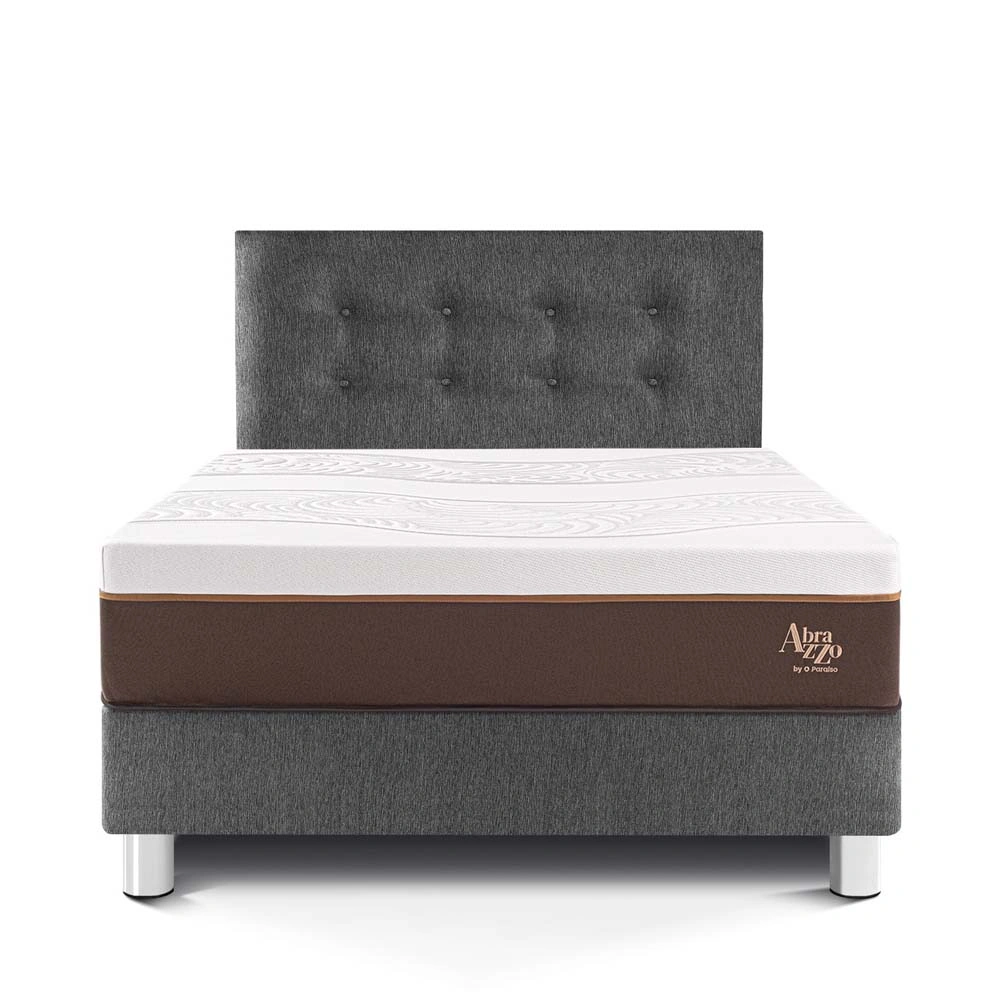 DORMITORIO PARAÍSO ROYAL ABRAZZO 1.5 PLAZAS GRIS + 1 ALMOHADA VISCOELÁSTICA - 3