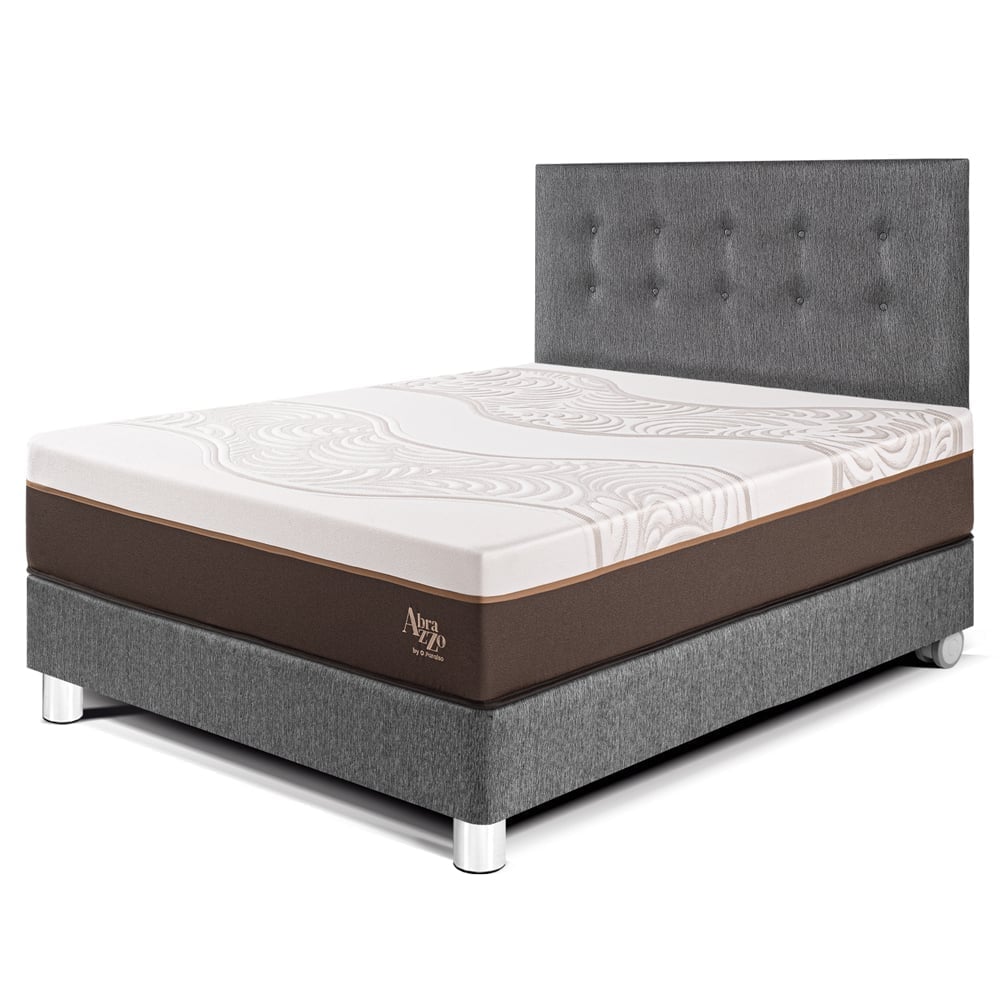 DORMITORIO PARAÍSO ROYAL ABRAZZO 2 PLAZAS GRIS + 2 ALMOHADAS VISCOELÁSTICAS - 1