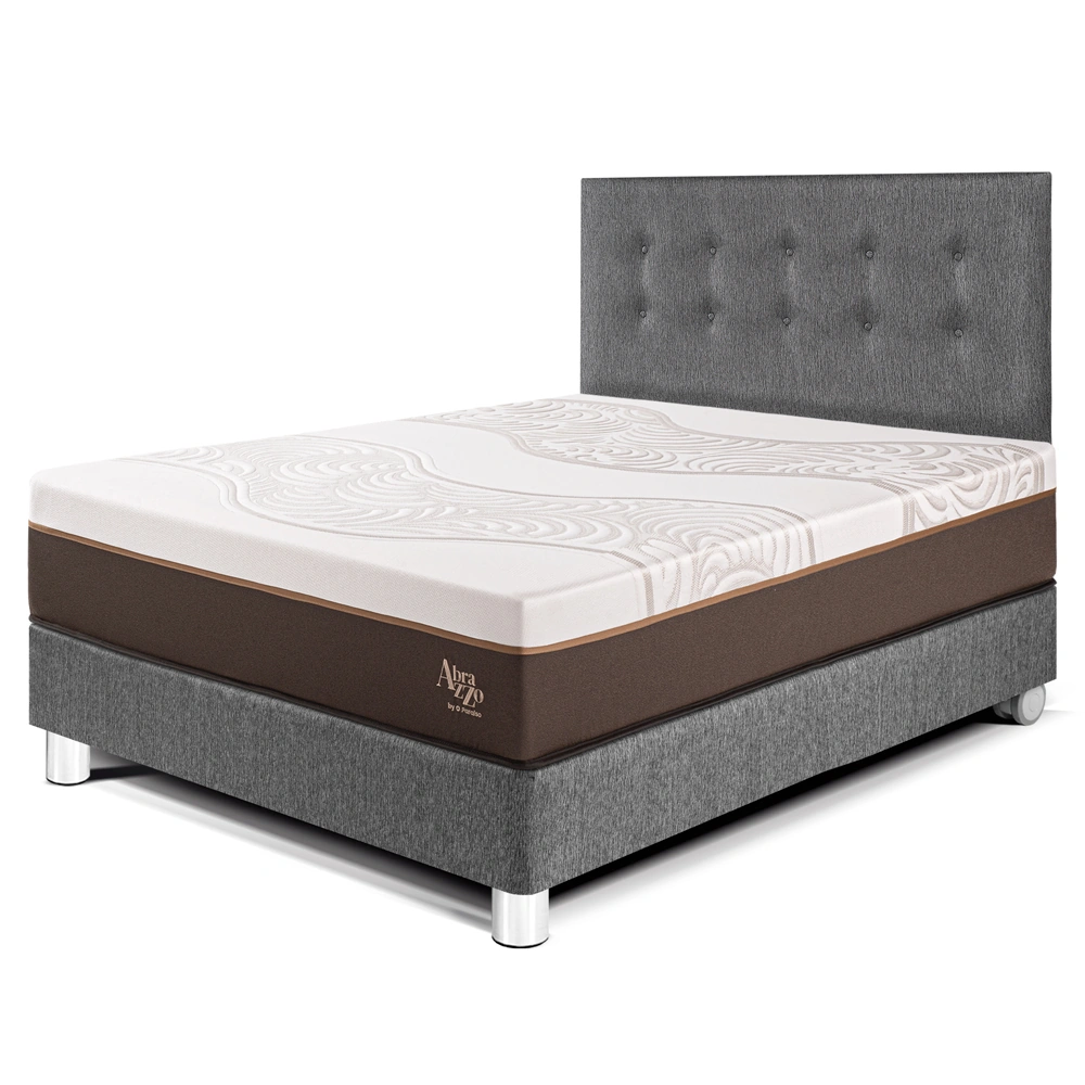 DORMITORIO PARAÍSO ROYAL ABRAZZO 2 PLAZAS GRIS + 2 ALMOHADAS VISCOELÁSTICAS - 1