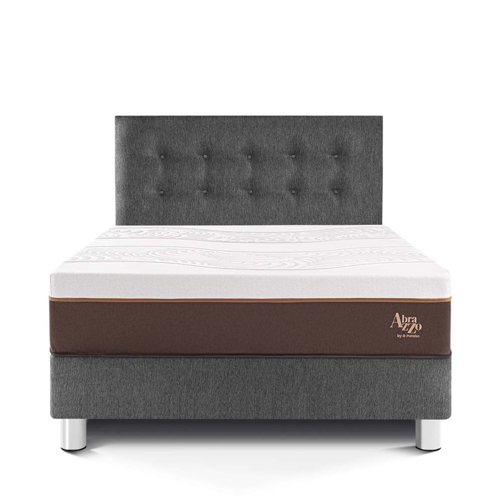 DORMITORIO PARAÍSO ROYAL ABRAZZO 2 PLAZAS GRIS + 2 ALMOHADAS VISCOELÁSTICAS - 3