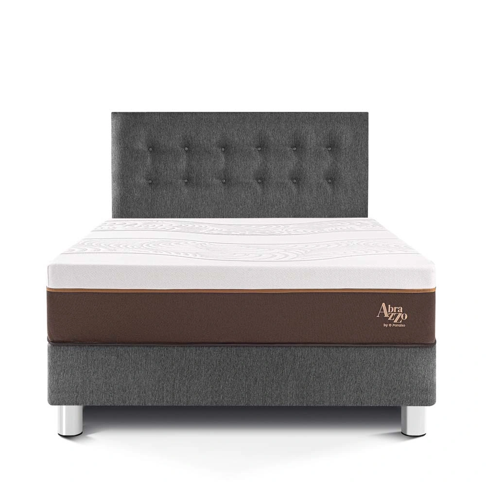 DORMITORIO PARAÍSO ROYAL ABRAZZO QUEEN GRIS + 2 ALMOHADAS VISCOELÁSTICAS - 3