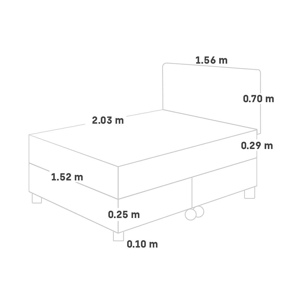 DORMITORIO PARAÍSO ROYAL ABRAZZO QUEEN GRIS + 2 ALMOHADAS VISCOELÁSTICAS - 5