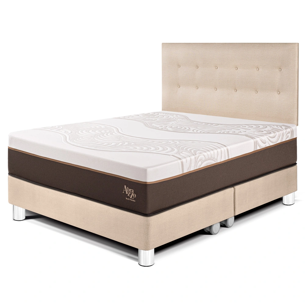 DORMITORIO PARAÍSO ROYAL ABRAZZO QUEEN CHAMPAGNE + 2 ALMOHADAS VISCOELÁSTICAS - 1