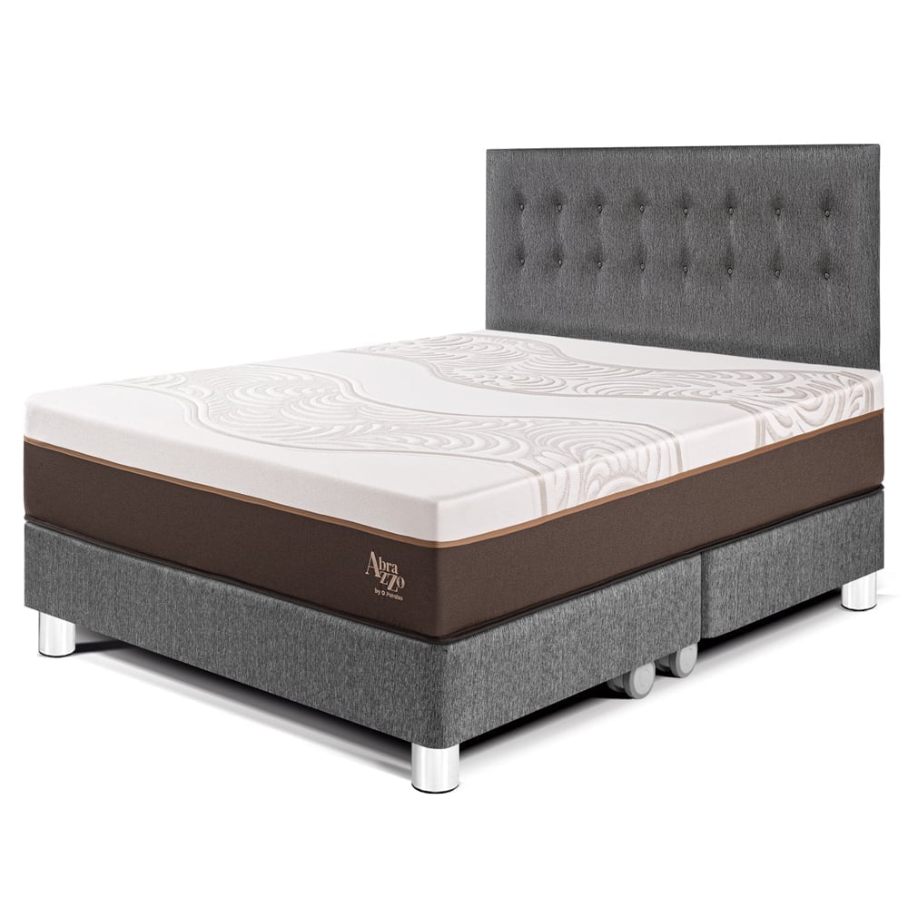 DORMITORIO PARAÍSO ROYAL ABRAZZO KING GRIS + 2 ALMOHADAS VISCOELÁSTICAS - 1