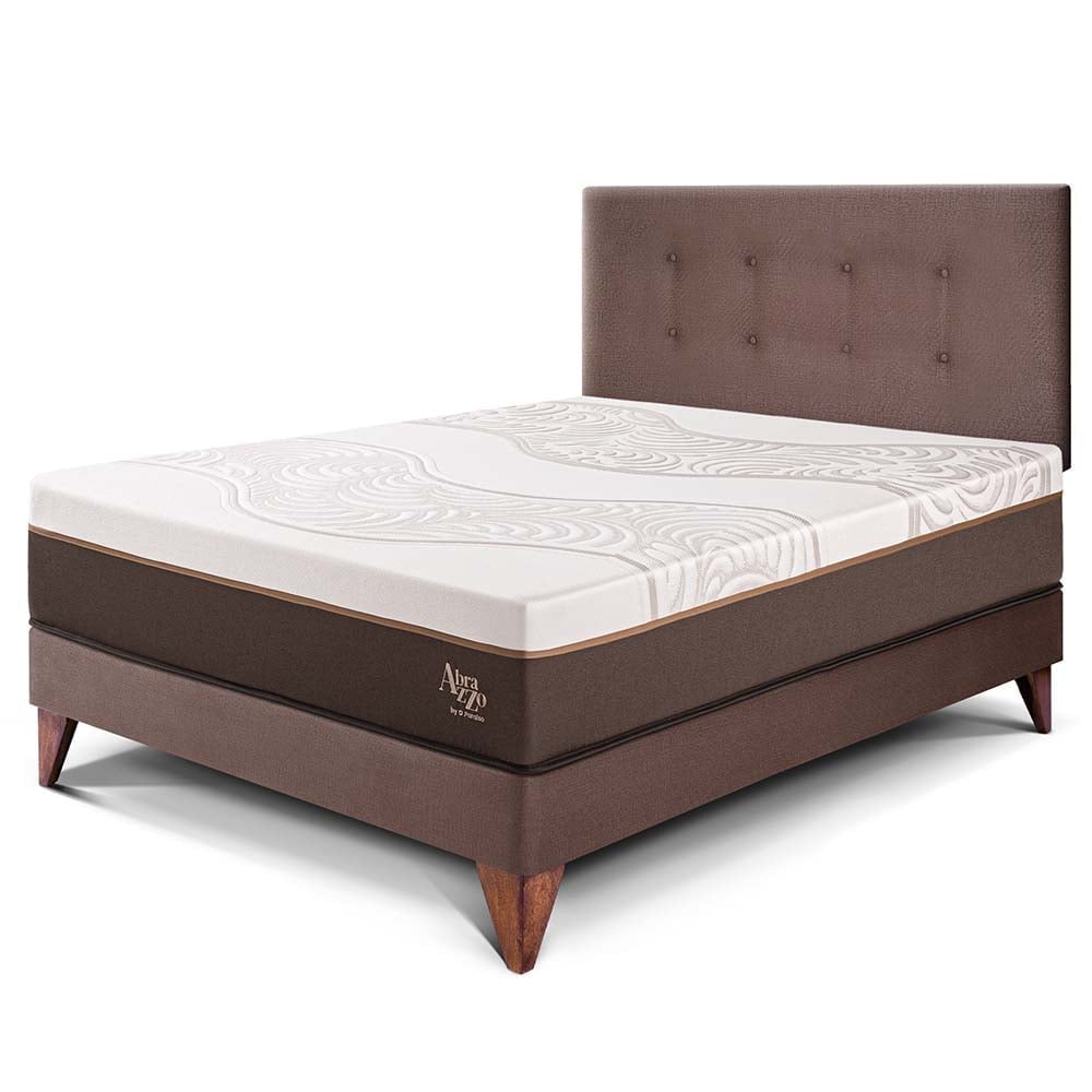 DORMITORIO EUROPEO PARAÍSO ROYAL ABRAZZO 1.5 PLAZAS CHOCOLATE + 1 ALMOHADA VISCOELÁSTICA - 1