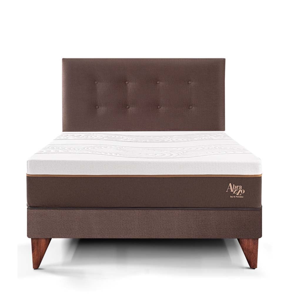 DORMITORIO EUROPEO PARAÍSO ROYAL ABRAZZO 1.5 PLAZAS CHOCOLATE + 1 ALMOHADA VISCOELÁSTICA - 3