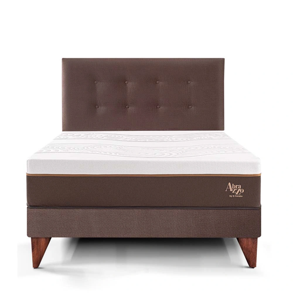DORMITORIO EUROPEO PARAÍSO ROYAL ABRAZZO 1.5 PLAZAS CHOCOLATE + 1 ALMOHADA VISCOELÁSTICA - 3