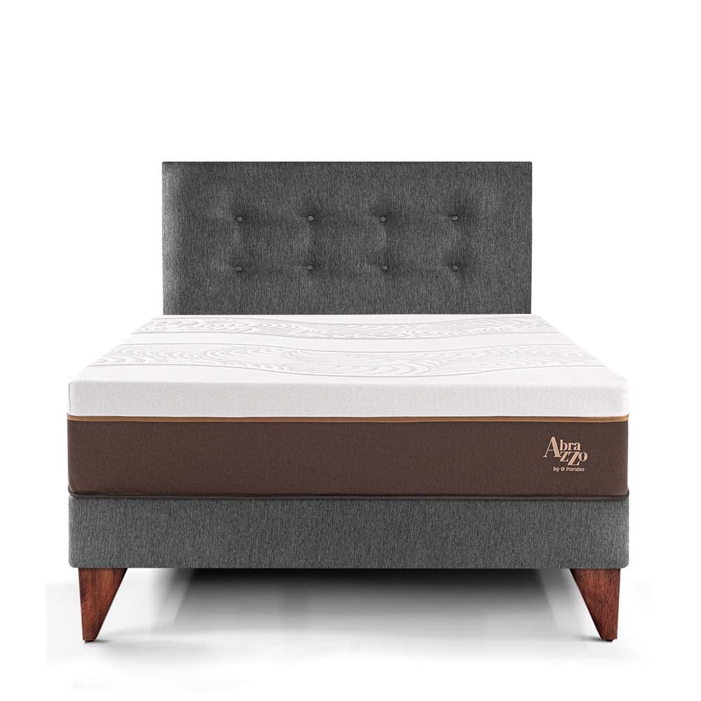 DORMITORIO EUROPEO PARAÍSO ROYAL ABRAZZO 1.5 PLAZAS GRIS + 1 ALMOHADA VISCOELÁSTICA - 3