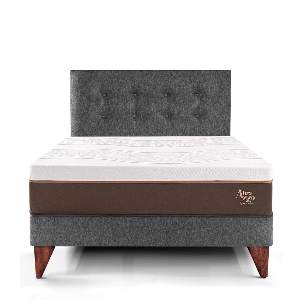 DORMITORIO EUROPEO PARAÍSO ROYAL ABRAZZO 1.5 PLAZAS GRIS + 1 ALMOHADA VISCOELÁSTICA - 3