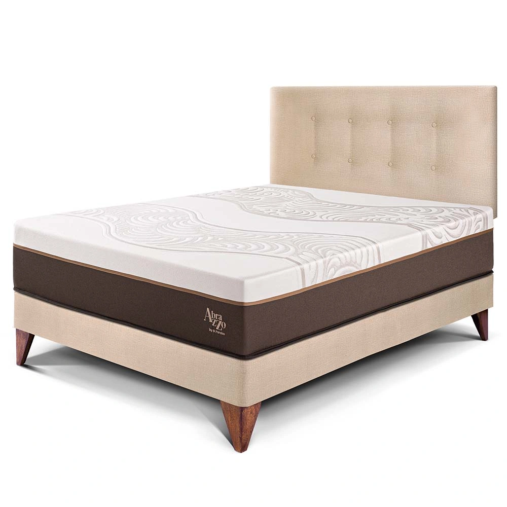 DORMITORIO EUROPEO PARAÍSO ROYAL ABRAZZO 1.5 PLAZAS CHAMPAGNE + 1 ALMOHADA VISCOELÁSTICA - 1