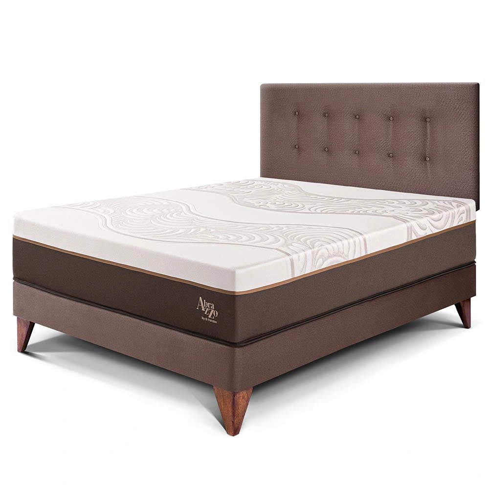 DORMITORIO EUROPEO PARAÍSO ROYAL ABRAZZO 2 PLAZAS CHOCOLATE + 2 ALMOHADAS VISCOELÁSTICAS - 1