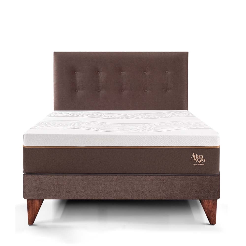 DORMITORIO EUROPEO PARAÍSO ROYAL ABRAZZO 2 PLAZAS CHOCOLATE + 2 ALMOHADAS VISCOELÁSTICAS - 3