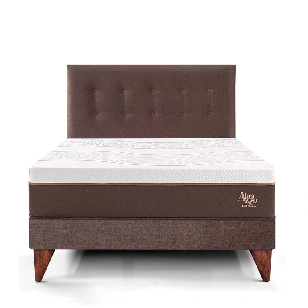DORMITORIO EUROPEO PARAÍSO ROYAL ABRAZZO 2 PLAZAS CHOCOLATE + 2 ALMOHADAS VISCOELÁSTICAS - 3