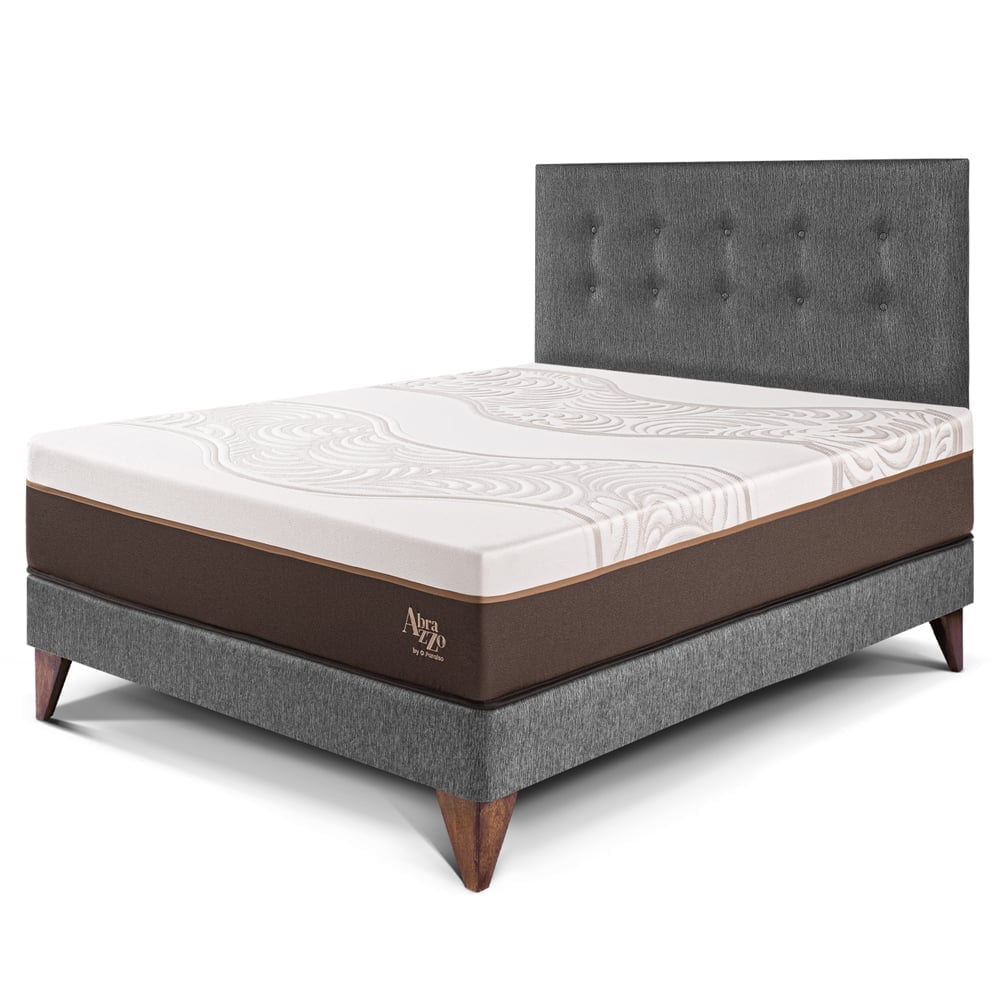 DORMITORIO EUROPEO PARAÍSO ROYAL ABRAZZO 2 PLAZAS GRIS + 2 ALMOHADAS VISCOELÁSTICAS - 1