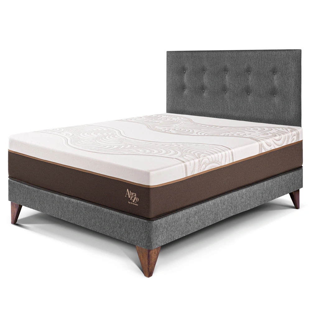 DORMITORIO EUROPEO PARAÍSO ROYAL ABRAZZO 2 PLAZAS GRIS + 2 ALMOHADAS VISCOELÁSTICAS - 1