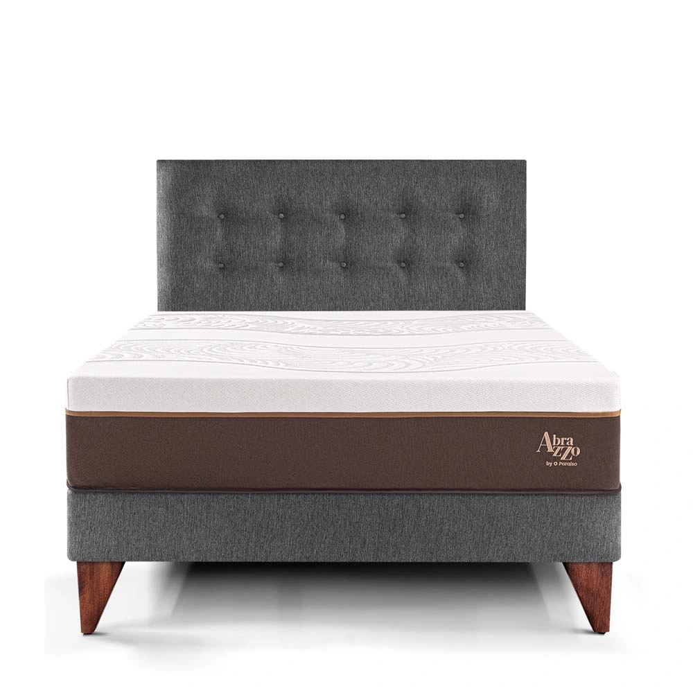 DORMITORIO EUROPEO PARAÍSO ROYAL ABRAZZO 2 PLAZAS GRIS + 2 ALMOHADAS VISCOELÁSTICAS - 3